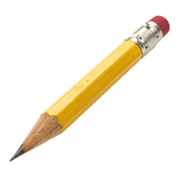 Close up of a Yellow Pencil with Eraser , Precision Tool for Writing and Drawing, Education and Creativity Concept Transparent Background png