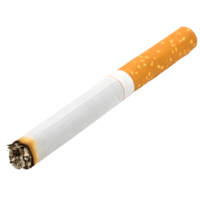 Lit Cigarette Burning with Ash Isolated , Addiction and Health Risks Concept Transparent Background png