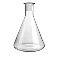 Empty Erlenmeyer Flask with Stopper Isolated , Science Lab Glassware, Experiment Equipment Transparent Background png