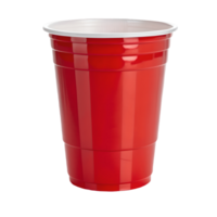 Solo Cup on, Isolated Red Plastic Party Cup for Beverages, Drinks, and Social Gatherings Transparent Background png