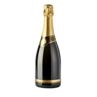 Elegant Champagne Bottle Golden Details, Festive Celebration, Isolated Background, Luxurious Drink Transparent Background png
