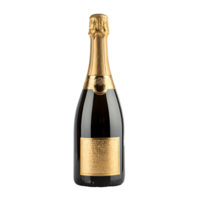 Elegant Sparkling Wine Golden Champagne Bottle Isolated for Celebrations, Luxury Events and Festive Occasions on white backdrop Transparent Background png