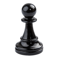 Glossy Black Pawn Chess Piece , Strategic Game, Single Object, Classic Strategy, Game Piece Transparent Background png