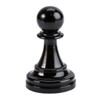 Glossy Black Wooden Pawn Chess Piece on, Single Object Studio Shot, Strategy Game Piece Transparent Background png