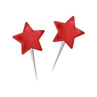 Push pins flat symbol. Pushpins, sewing tools and accessories. illustration vector