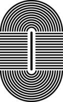 Abstract optical illusion design featuring concentric arcs and parallel lines vector