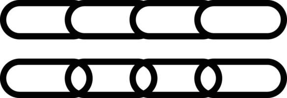 Two rows of interconnected oval shapes forming abstract chain links on a white background vector