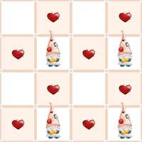 Gnome pattern with hearts illustration vector