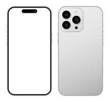 Smartphone device blank screen mockup template, mobile phone layout illustration vector