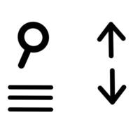Minimal UI icons A back menu search vector