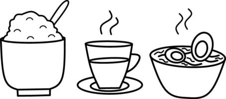 Traditional Food Line Art Pack vector