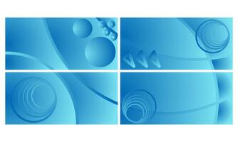 abstract blue background with circles and waves vector