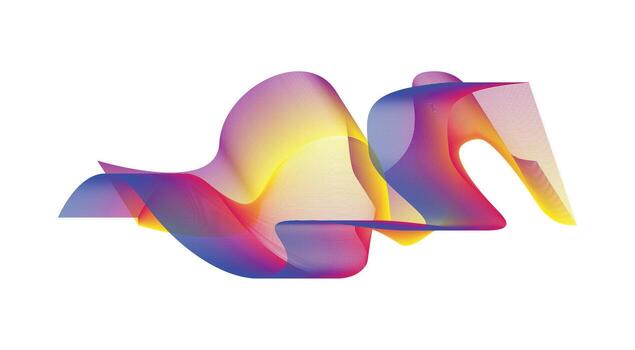 Blend Curved Wavy Lines Gradient Colors Abstract Background Design Illustration vector