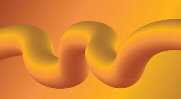 Blend Flowing 3D Abstract Background Orange Color Gradient Design Illustration vector