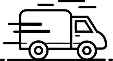 Fast delivery truck icon with motion lines isolated on white background vector