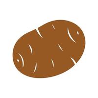Brown potato with white indentations food vegetable vector
