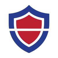 Shield emblem blue red white security protection vector