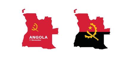 Set of isolated angola maps. angola flag overlaid with flag proportions. Maps and traveling around the world vector