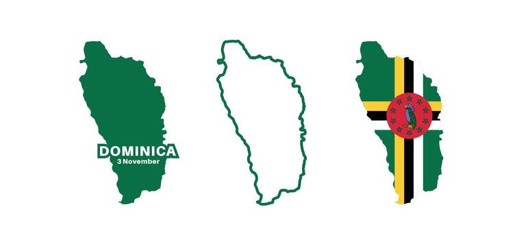 Set of isolated dominican maps. dominican flag overlaid with flag proportions. Maps and traveling around the world vector