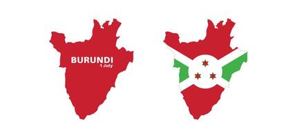 Set of isolated burundi maps. burundi flag overlaid with flag proportions. Maps and traveling around the world vector