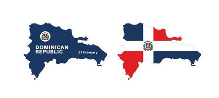 Set of isolated dominican republic maps. dominican republic flag overlaid with flag proportions. Maps and traveling around the world vector