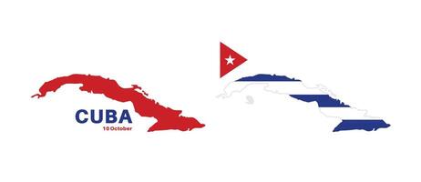 Set of isolated cuba maps. cuba flag overlaid with flag proportions. Maps and traveling around the world vector