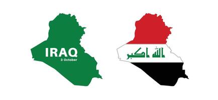 Set of isolated iraq maps. iraq flag overlaid with flag proportions. Maps and traveling around the world vector