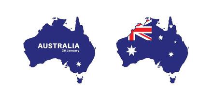 Set of isolated australia maps. australia flag overlaid with flag proportions. Maps and traveling around the world vector