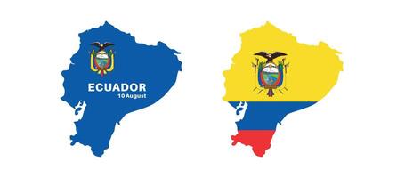 Set of isolated ecuador maps. ecuador flag overlaid with flag proportions. Maps and traveling around the world vector
