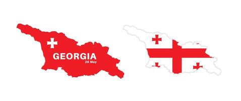 Set of isolated georgia maps. georgia flag overlaid with flag proportions. Maps and traveling around the world vector