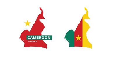 Set of isolated cameroon maps. cameroon flag overlaid with flag proportions. Maps and traveling around the world vector