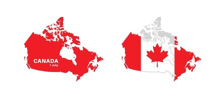 Set of isolated canada maps. canada flag overlaid with flag proportions. Maps and traveling around the world vector