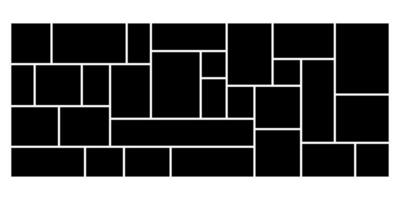Mosaic template for photo and picture frame with clean layout and collage style. Use for moodboard, background, or album board with organized mood. Great for manga panel or flyer. vector