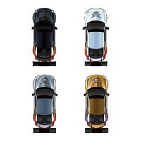 Racing cars from above view vector