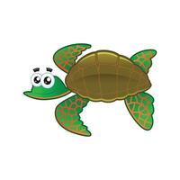 Happy Sea Turtle. vector