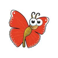 Happy Red Butterfly with Large Eyes vector
