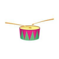 Toy Drum with Pink and Green Design vector