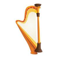 Golden Concert Harp vector