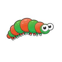 Cute Green and Orange Caterpillar vector