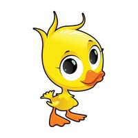 Cute Yellow Duckling with Big Eyes vector