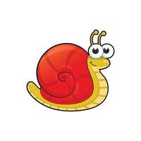 Cheerful Snail with Red Shell vector