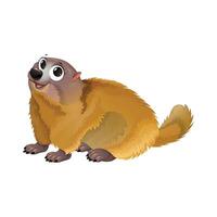 Curious Brown Groundhog vector