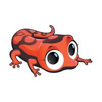 Chubby Big-Eyed Red and Black Gecko vector