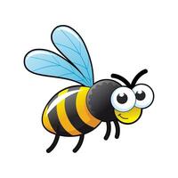 Friendly Cartoon Bee with Big Eyes vector