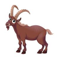 Brown Ibex with Large Horns vector