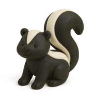 Skunk Figurine Sitting Pose png