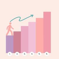 hand drawing business graph vector