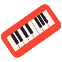 2D Red Piano Keyboard for Music and Learning png