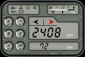 Retro Digital Dashboard Panel in Vintage Clock Style. Finished Design with Circular Gauges and Indicators Featuring Segmented Display . video