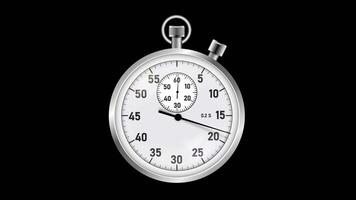 Realistic Animated Stopwatch CloseUp with Render Mask on Black Background video